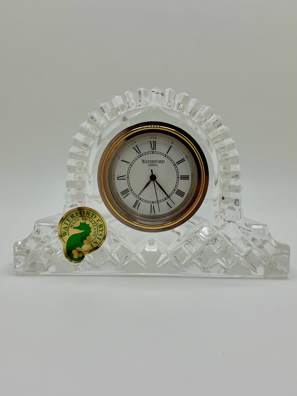 Vintage small Waterford Clear Crystal Mantel Clock